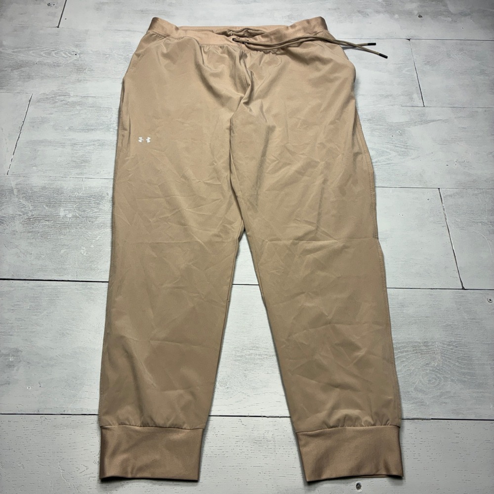 Under Armour Joggers Mens XL Tan HeatGear Loose Fit Athletic Tapered Gym Pants